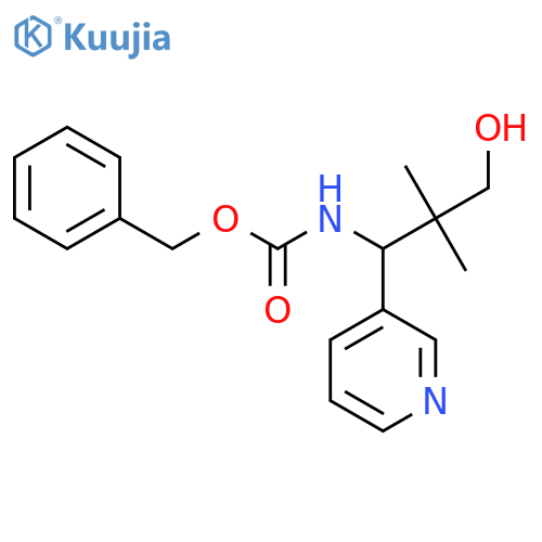 benzyl N-3-hydroxy-2,2-dimethyl-1-(pyridin-3-yl)propylcarbamate structure