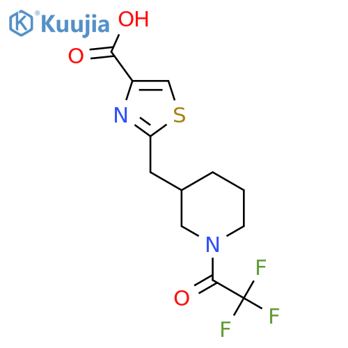 2-{1-(2,2,2-trifluoroacetyl)piperidin-3-ylmethyl}-1,3-thiazole-4-carboxylic acid structure