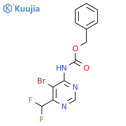 benzyl N-5-bromo-6-(difluoromethyl)pyrimidin-4-ylcarbamate structure