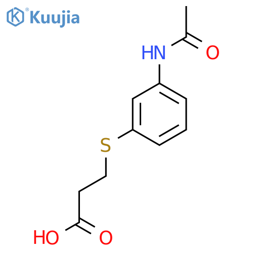 3-(3-acetamidophenyl)sulfanylpropanoic acid structure