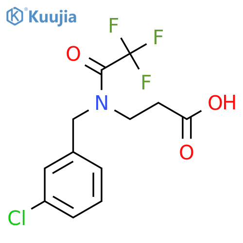 3-{N-(3-chlorophenyl)methyl-2,2,2-trifluoroacetamido}propanoic acid structure