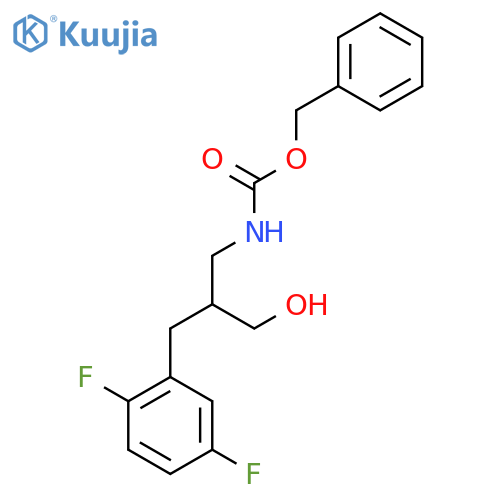 benzyl N-{2-(2,5-difluorophenyl)methyl-3-hydroxypropyl}carbamate structure