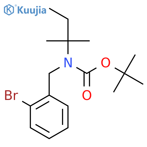 tert-butyl N-(2-bromophenyl)methyl-N-(2-methylbutan-2-yl)carbamate structure