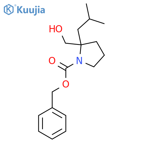 Benzyl 2-(hydroxymethyl)-2-(2-methylpropyl)pyrrolidine-1-carboxylate structure