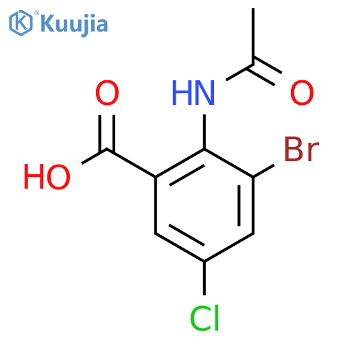 3-Bromo-5-chloro-2-acetamidobenzoic acid structure