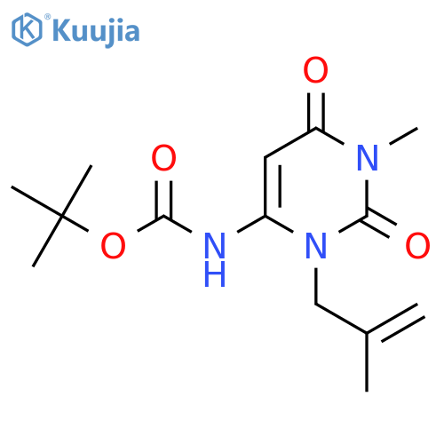 tert-butyl N-1-methyl-3-(2-methylprop-2-en-1-yl)-2,6-dioxo-1,2,3,6-tetrahydropyrimidin-4-ylcarbamate structure