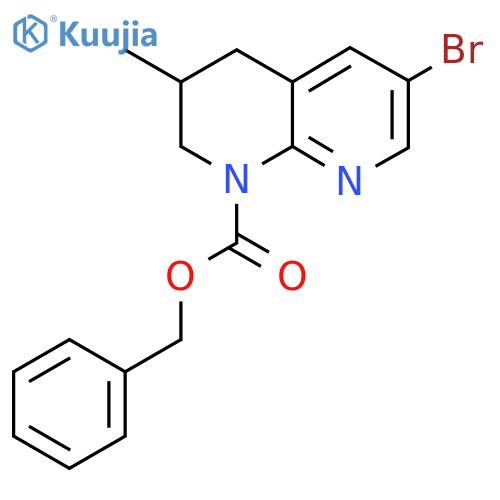Benzyl 6-bromo-3-methyl-1,2,3,4-tetrahydro-1,8-naphthyridine-1-carboxylate structure