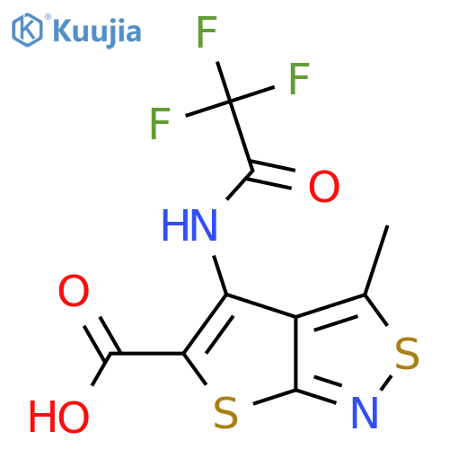 3-methyl-4-(2,2,2-trifluoroacetamido)thieno2,3-c1,2thiazole-5-carboxylic acid structure