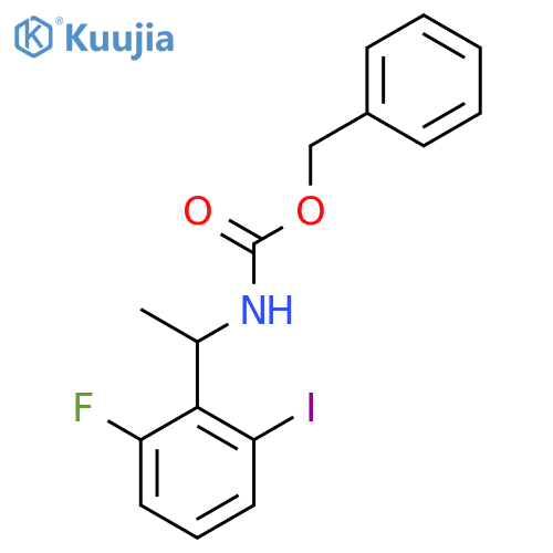 benzyl N-1-(2-fluoro-6-iodophenyl)ethylcarbamate structure
