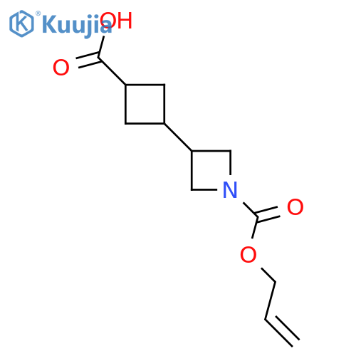 3-{1-(prop-2-en-1-yloxy)carbonylazetidin-3-yl}cyclobutane-1-carboxylic acid structure
