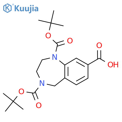1,4-bis(tert-butoxy)carbonyl-2,3,4,5-tetrahydro-1H-1,4-benzodiazepine-8-carboxylic acid structure