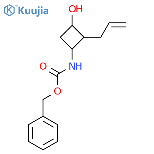benzyl N-3-hydroxy-2-(prop-2-en-1-yl)cyclobutylcarbamate structure
