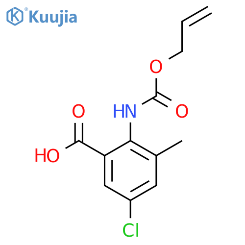 5-chloro-3-methyl-2-{(prop-2-en-1-yloxy)carbonylamino}benzoic acid structure