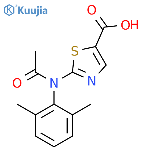 2-N-(2,6-dimethylphenyl)acetamido-1,3-thiazole-5-carboxylic acid structure