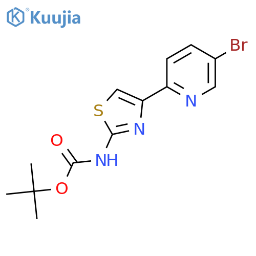 tert-butyl N-4-(5-bromopyridin-2-yl)-1,3-thiazol-2-ylcarbamate structure