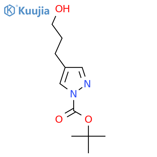 tert-butyl 4-(3-hydroxypropyl)-1H-pyrazole-1-carboxylate structure