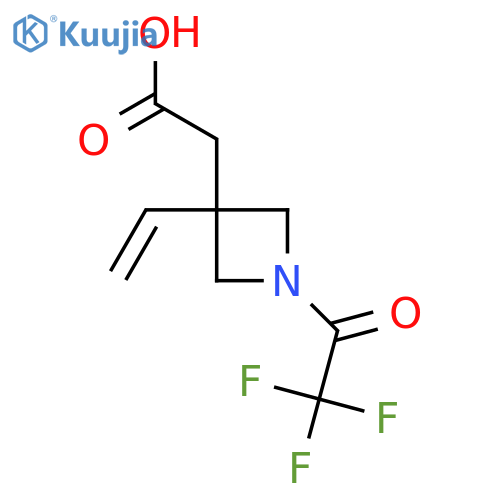 2-3-ethenyl-1-(2,2,2-trifluoroacetyl)azetidin-3-ylacetic acid structure