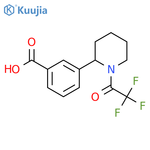 3-1-(2,2,2-trifluoroacetyl)piperidin-2-ylbenzoic acid structure