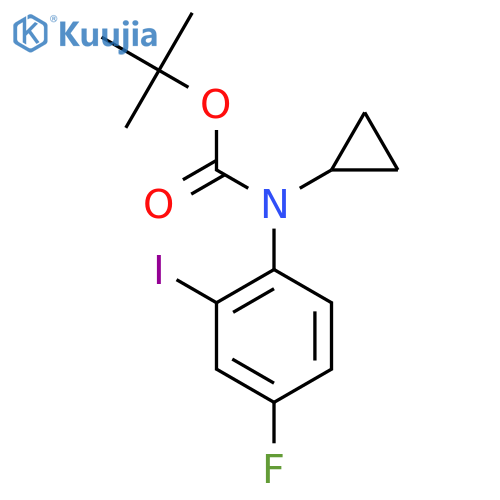 tert-butyl N-cyclopropyl-N-(4-fluoro-2-iodophenyl)carbamate structure