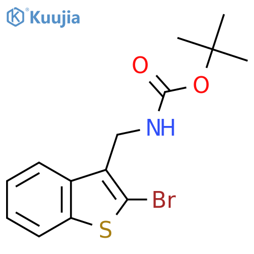 tert-butyl N-(2-bromo-1-benzothiophen-3-yl)methylcarbamate structure