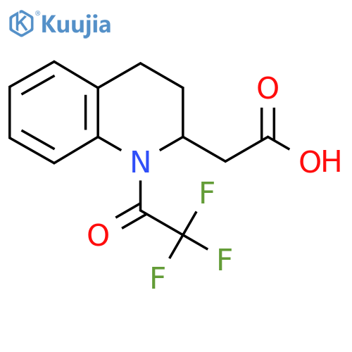 2-1-(2,2,2-trifluoroacetyl)-1,2,3,4-tetrahydroquinolin-2-ylacetic acid structure
