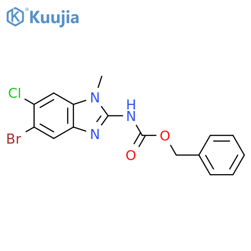 benzyl N-(5-bromo-6-chloro-1-methyl-1H-1,3-benzodiazol-2-yl)carbamate structure