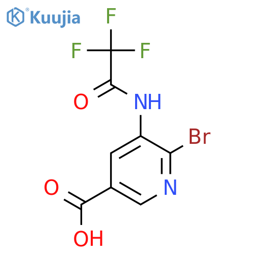 6-Bromo-5-(2,2,2-trifluoroacetamido)pyridine-3-carboxylic acid structure