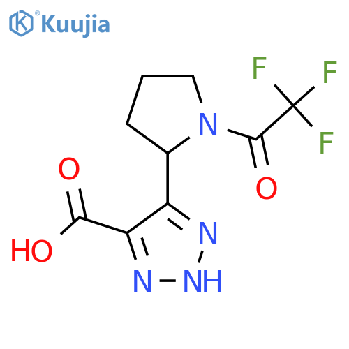 5-[1-(2,2,2-trifluoroacetyl)pyrrolidin-2-yl]-1H-1,2,3-triazole-4-carboxylic acid structure