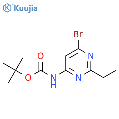 tert-butyl N-(6-bromo-2-ethylpyrimidin-4-yl)carbamate structure