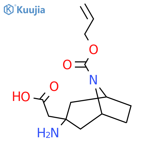 2-{3-amino-8-(prop-2-en-1-yloxy)carbonyl-8-azabicyclo3.2.1octan-3-yl}acetic acid structure