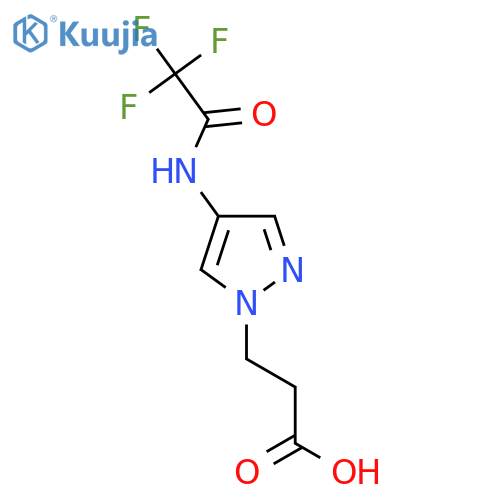 3-4-(2,2,2-trifluoroacetamido)-1H-pyrazol-1-ylpropanoic acid structure