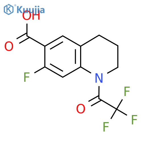 7-Fluoro-1-(2,2,2-trifluoroacetyl)-1,2,3,4-tetrahydroquinoline-6-carboxylic acid structure