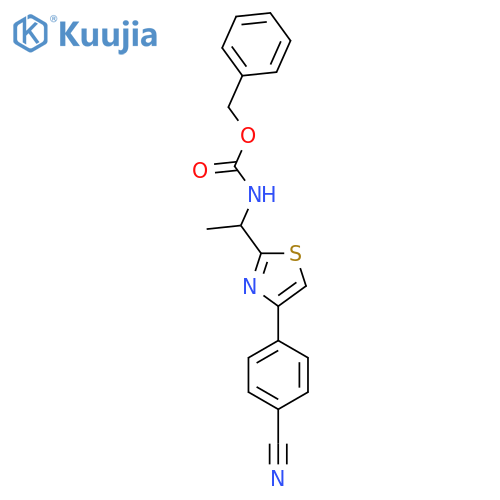 benzyl N-{1-4-(4-cyanophenyl)-1,3-thiazol-2-ylethyl}carbamate structure