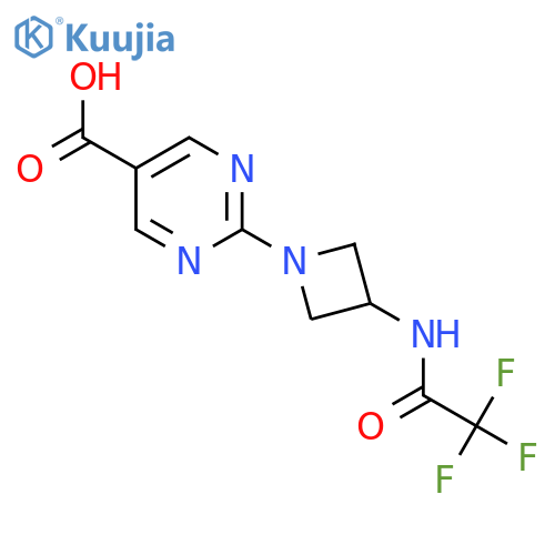 2-3-(trifluoroacetamido)azetidin-1-ylpyrimidine-5-carboxylic acid structure
