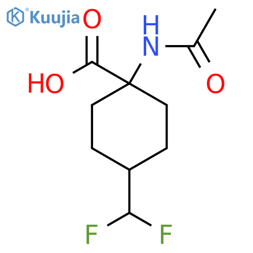 4-(Difluoromethyl)-1-acetamidocyclohexane-1-carboxylic acid structure