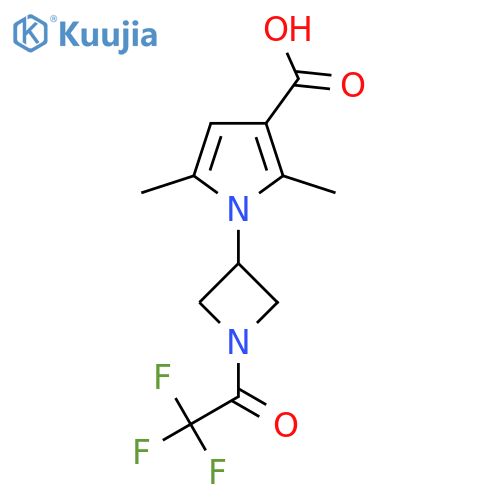2,5-dimethyl-1-1-(2,2,2-trifluoroacetyl)azetidin-3-yl-1H-pyrrole-3-carboxylic acid structure
