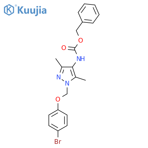benzyl N-{1-(4-bromophenoxy)methyl-3,5-dimethyl-1H-pyrazol-4-yl}carbamate structure