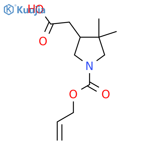 2-{4,4-dimethyl-1-(prop-2-en-1-yloxy)carbonylpyrrolidin-3-yl}acetic acid structure