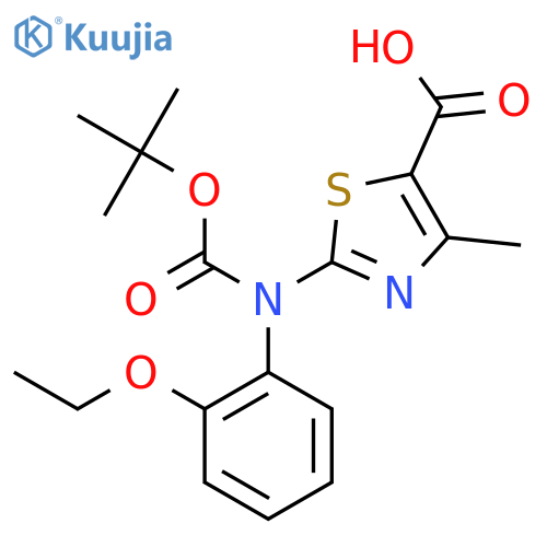 2-{(tert-butoxy)carbonyl(2-ethoxyphenyl)amino}-4-methyl-1,3-thiazole-5-carboxylic acid structure