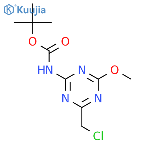 tert-butyl N-[4-(chloromethyl)-6-methoxy-1,3,5-triazin-2-yl]carbamate structure