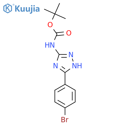 tert-butyl N-5-(4-bromophenyl)-4H-1,2,4-triazol-3-ylcarbamate structure