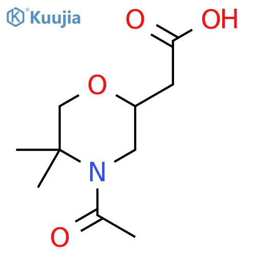 2-(4-Acetyl-5,5-dimethylmorpholin-2-yl)acetic acid structure