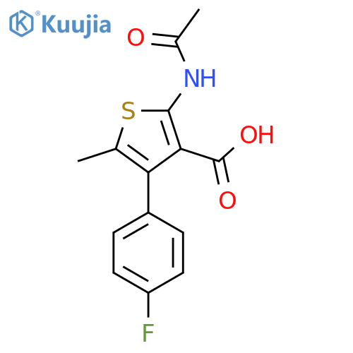 2-Acetamido-4-(4-fluorophenyl)-5-methylthiophene-3-carboxylic acid structure