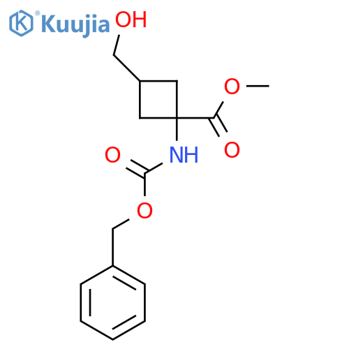 methyl 1-{(benzyloxy)carbonylamino}-3-(hydroxymethyl)cyclobutane-1-carboxylate structure