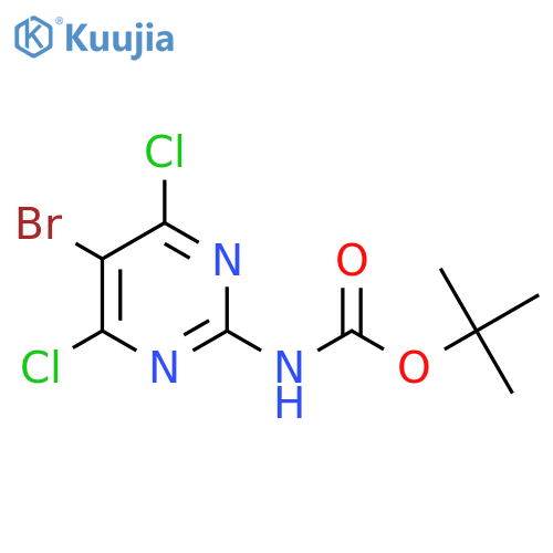 tert-butyl N-(5-bromo-4,6-dichloropyrimidin-2-yl)carbamate structure