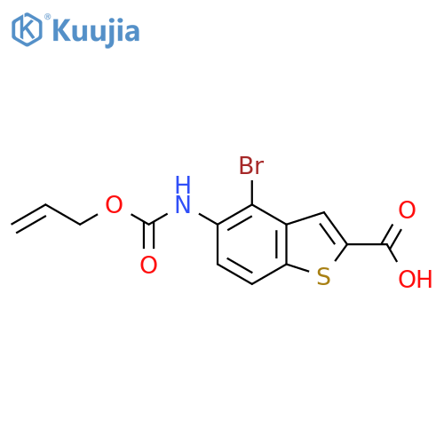 4-bromo-5-{(prop-2-en-1-yloxy)carbonylamino}-1-benzothiophene-2-carboxylic acid structure