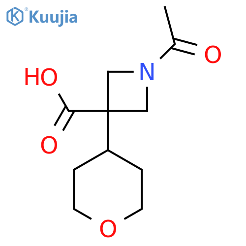 1-Acetyl-3-(oxan-4-yl)azetidine-3-carboxylic acid structure