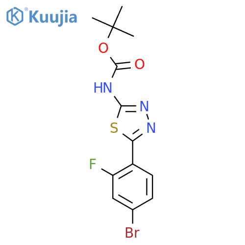 tert-butyl N-5-(4-bromo-2-fluorophenyl)-1,3,4-thiadiazol-2-ylcarbamate structure