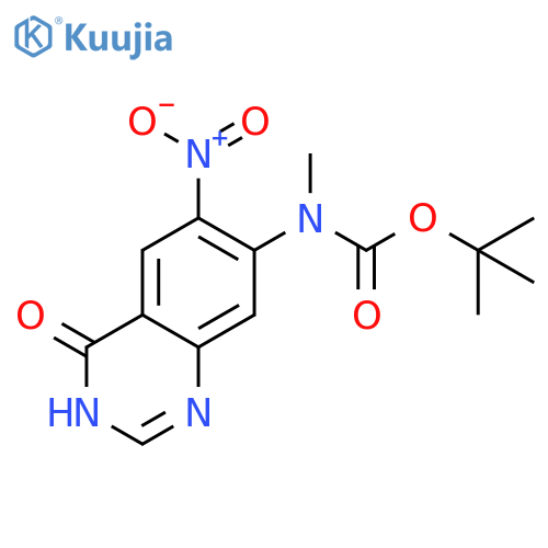 tert-butyl N-methyl-N-(6-nitro-4-oxo-1,4-dihydroquinazolin-7-yl)carbamate structure