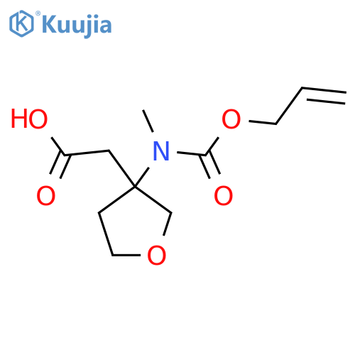 2-(3-{methyl(prop-2-en-1-yloxy)carbonylamino}oxolan-3-yl)acetic acid structure
